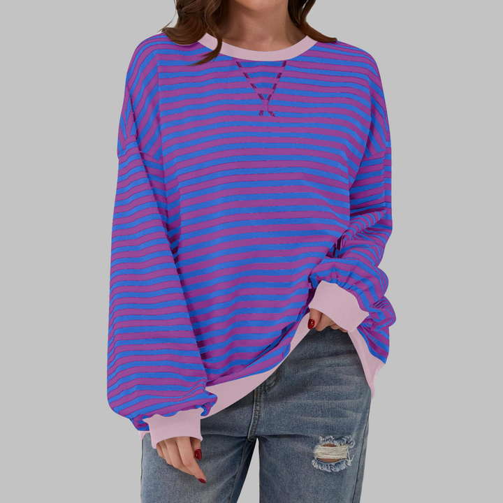 Helyria™ - Pull femme rayé oversize confortable style décontracté hiver
