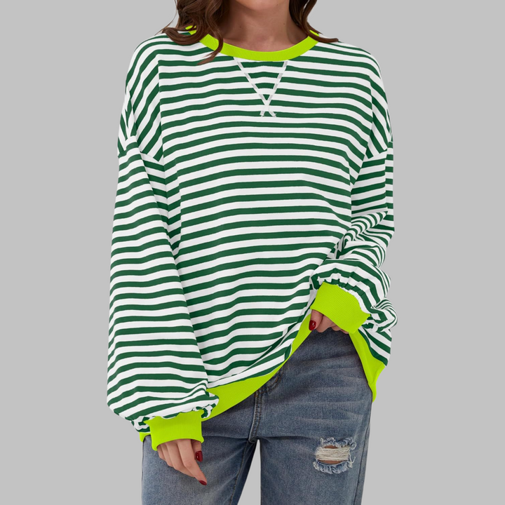 Helyria™ - Pull femme rayé oversize confortable style décontracté hiver