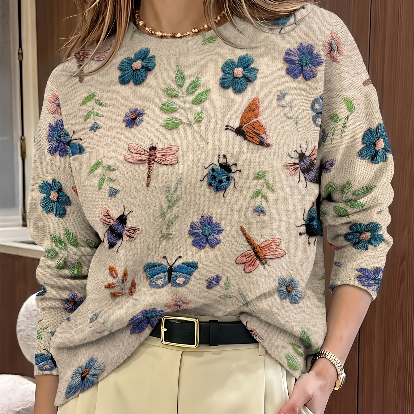 Fiorika™ - Pull Brodé Nature Élégante