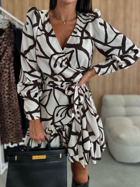 Seloria™ - Robe Mini Florale À Coupe Cache-Cœur Élégante