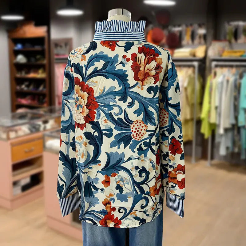 Marvella - Blouse Fleurie Vintage Élégante