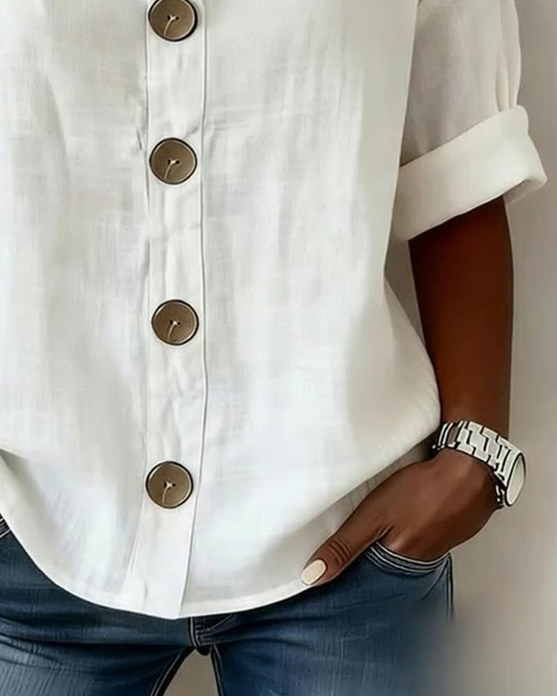 Pavixa™ - Blouse Femme Légère Boutonnée Coupe Fluide Pour Été