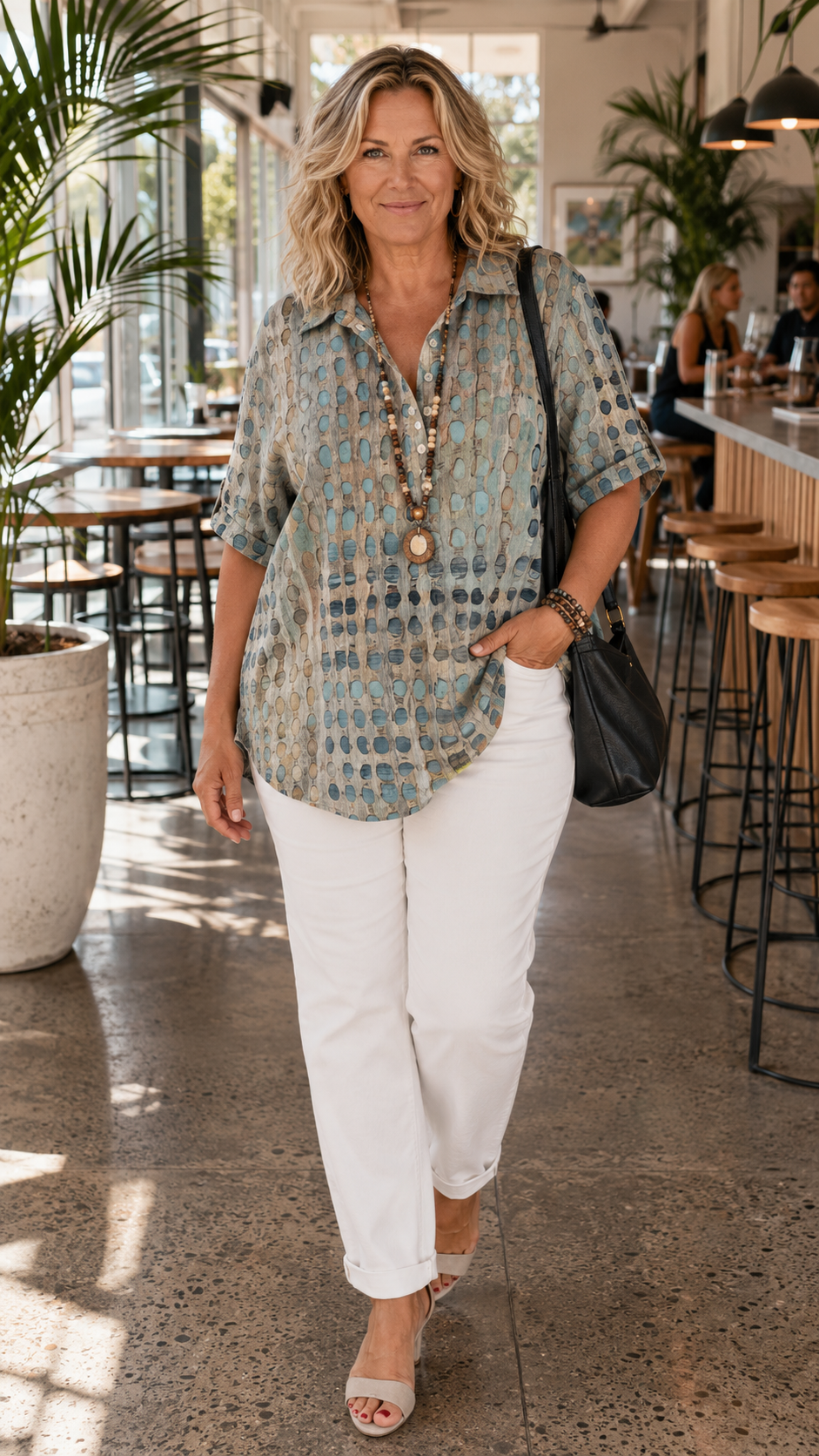 Hannelore - Haut femme ajouré coupe décontractée