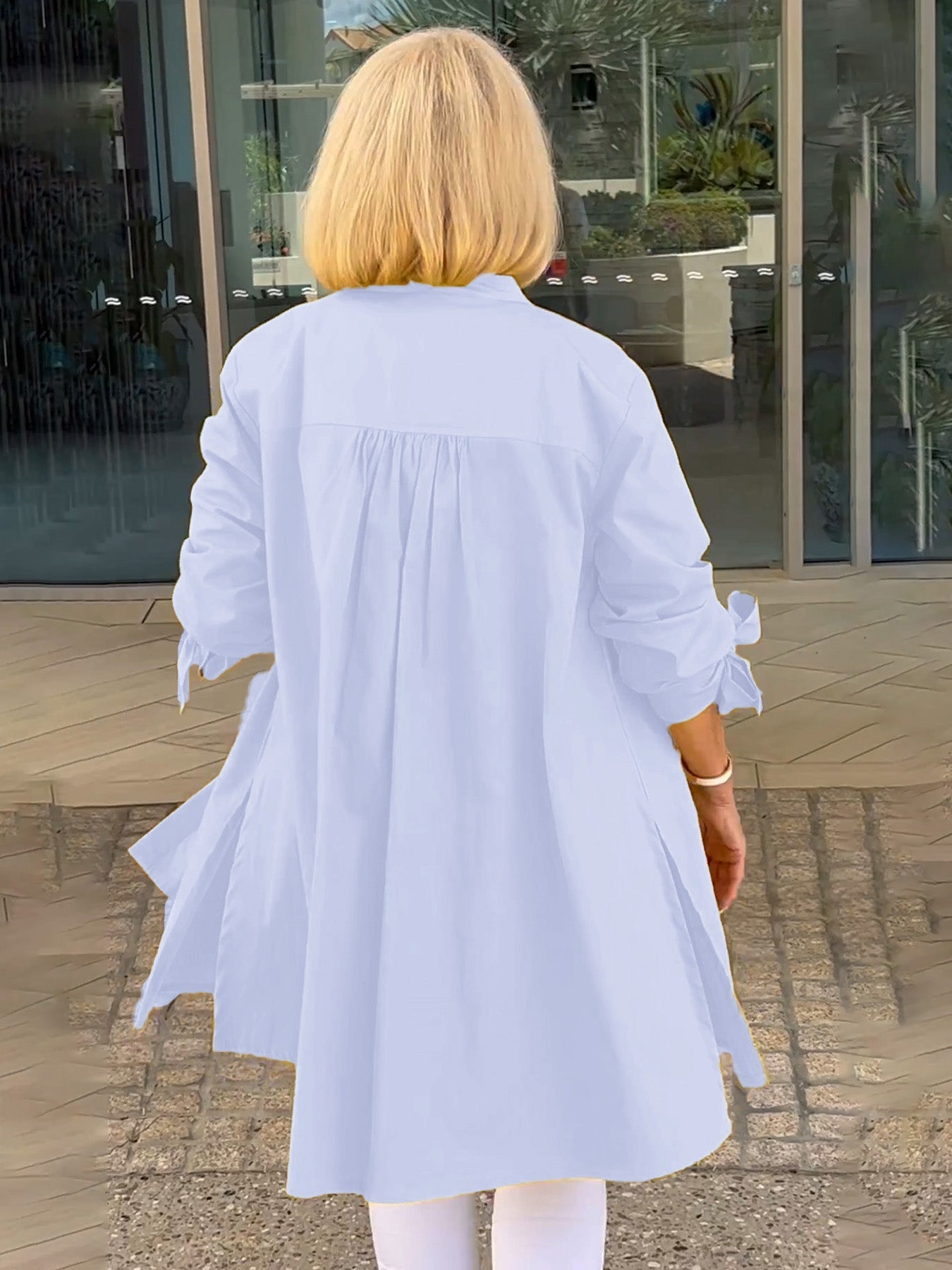 Liora™ - Veste Chemise Longue Boutonnée en Coton (Aujourd'hui seulement : 1 acheté = 1 offert !)