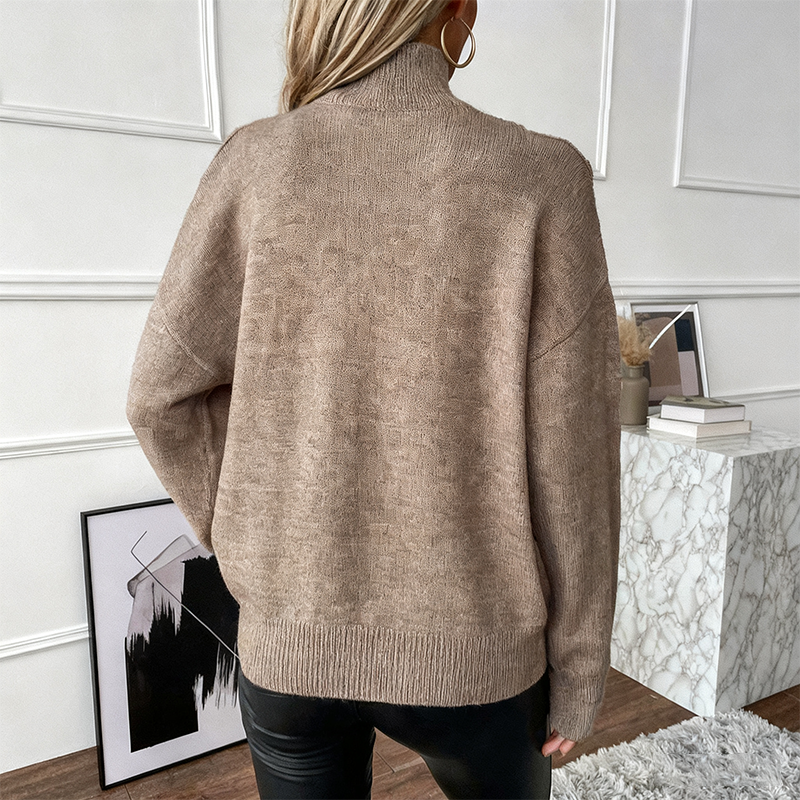 Avenelle - Pull Femme Audacieux En Laine Avec Col Montant Et Épaules Dénudées