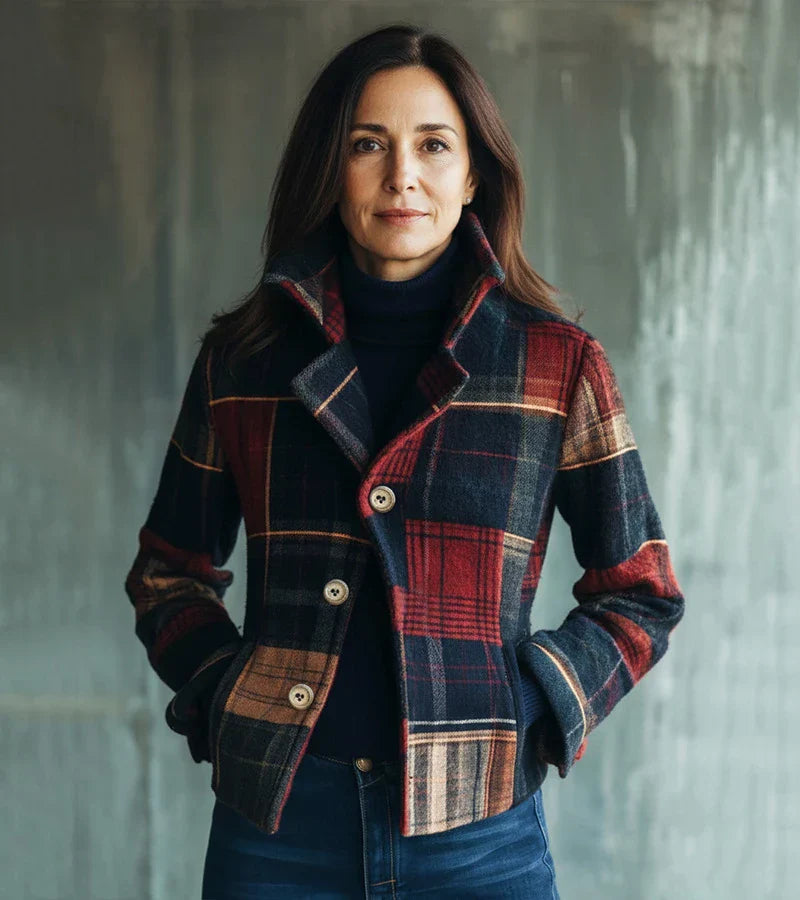 Dorinavessa™ - Veste Vintage À Carreaux Chaude, Style Intemporel