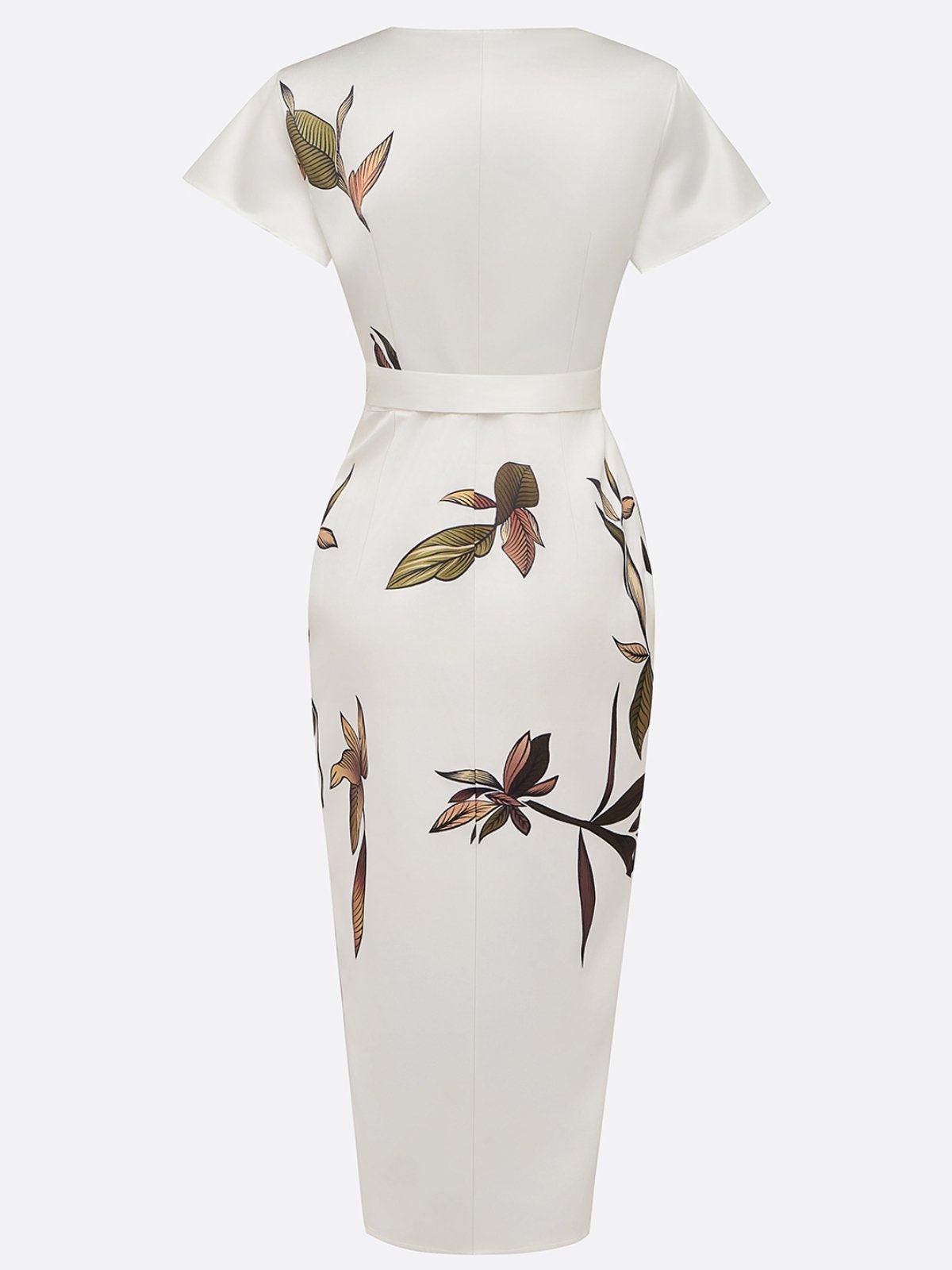 Nysoria™ - Robe Portefeuille Fleurie Élégante