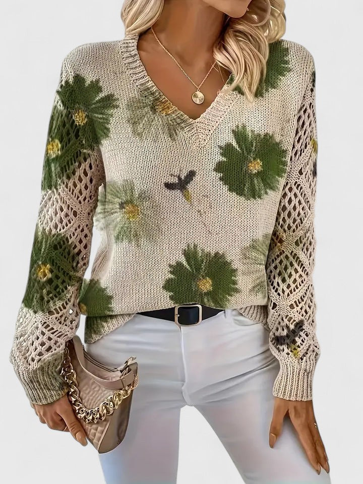 Marisavina - Pull Floral Vintage Élégant