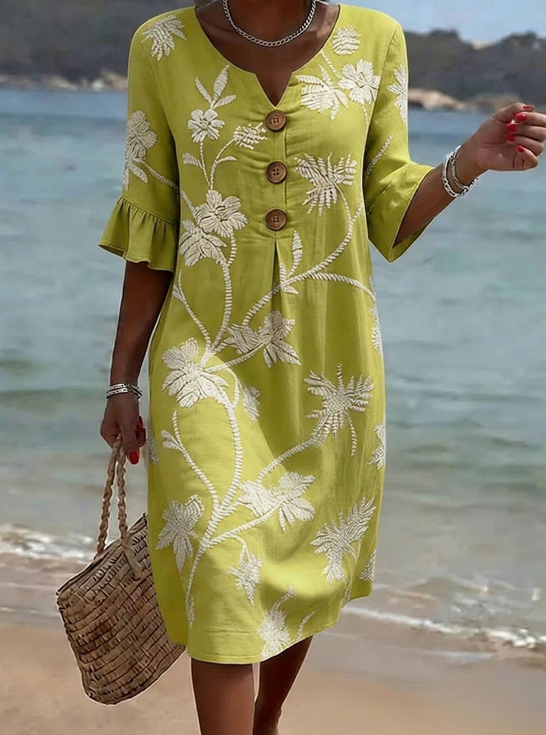 Ariella - Robe femme en coton à imprimé floral