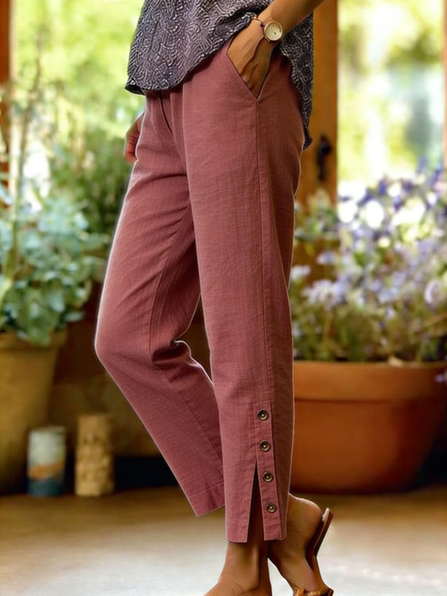 Firoxa™ - Pantalon Femme Lin Léger Confort Décontracté Pour Quotidien