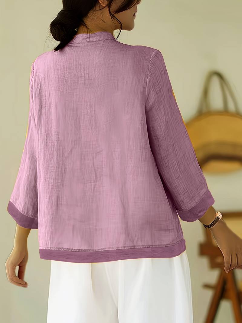 Celmira™ - Chemise Vintage Ample à Fermeture Nouée