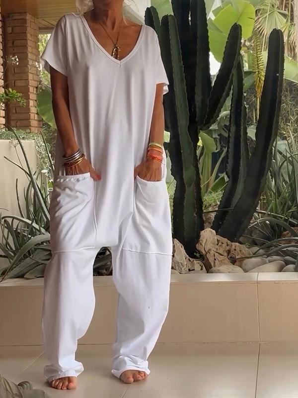 Zaria™ - Combinaison Élégante à Col V : Un Style Simple, Sophistiqué et Polyvalent