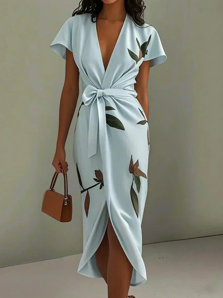 Nysoria™ - Robe Portefeuille Fleurie Élégante