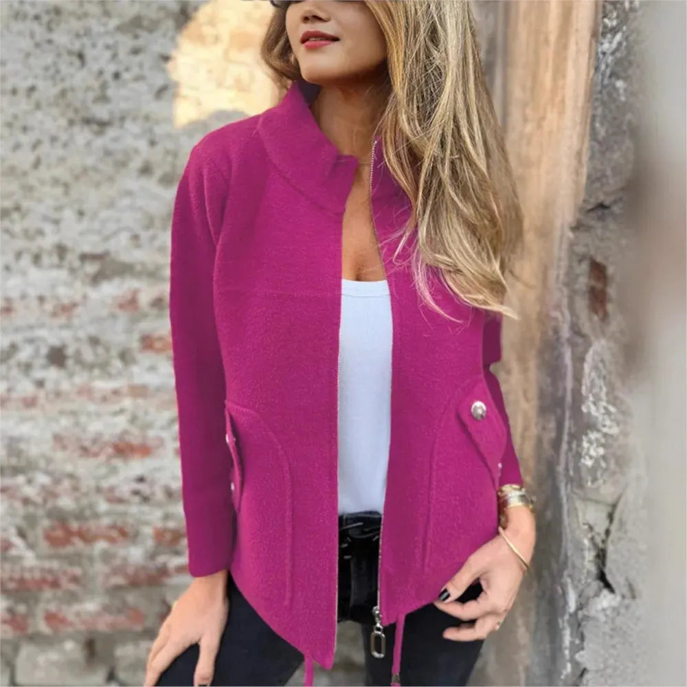 Emeline - Veste femme zippée avec col haut