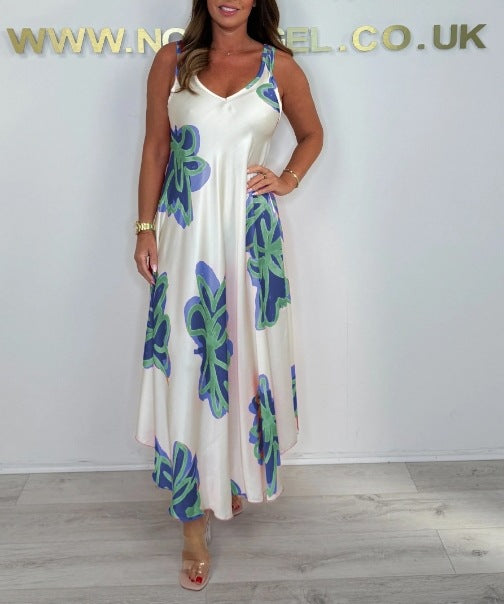 Carisia™ - Robe Maxi à Bretelles Imprimée pour une Élégance Estivale et Légère