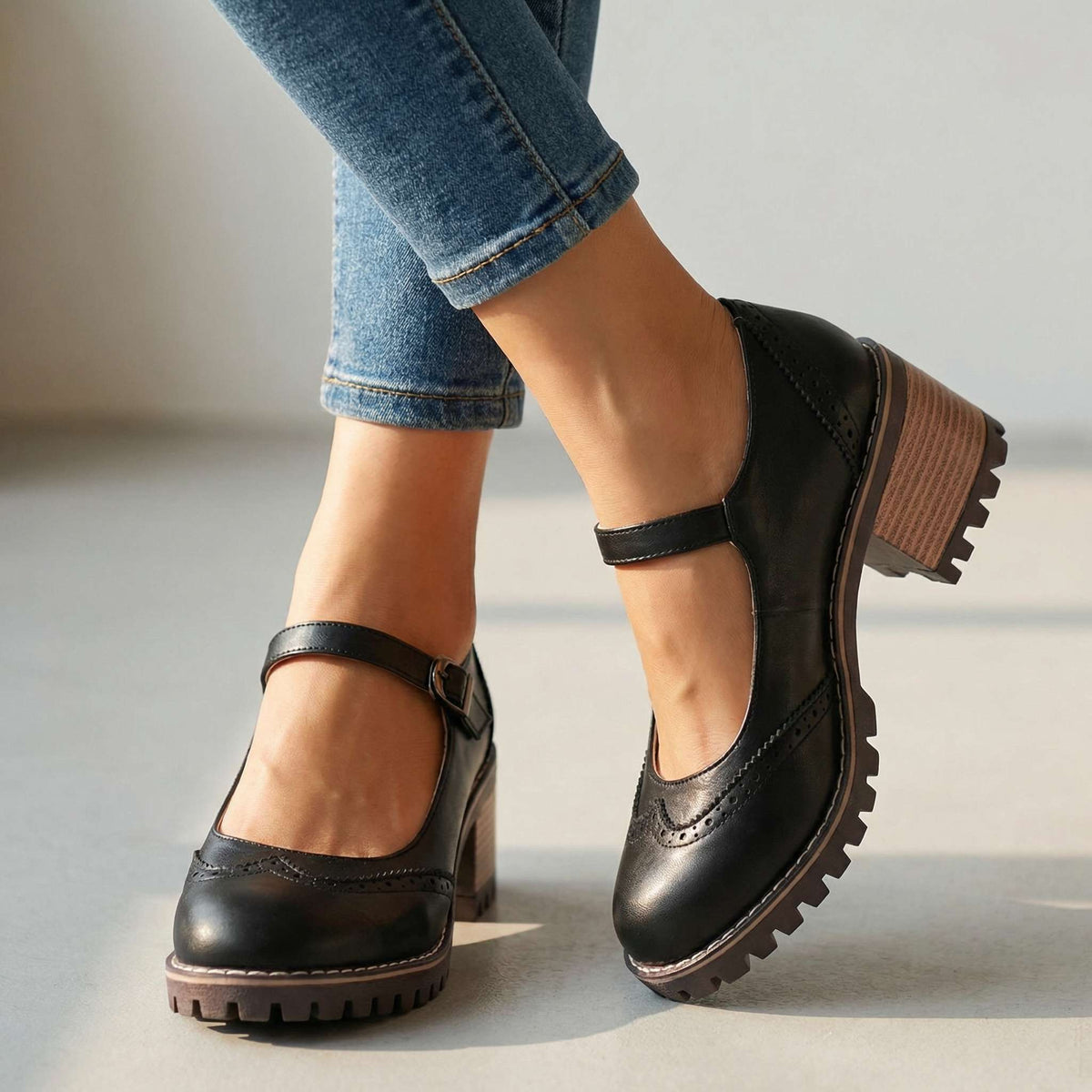 Wies - Chaussures femme vintage avec bride réglable