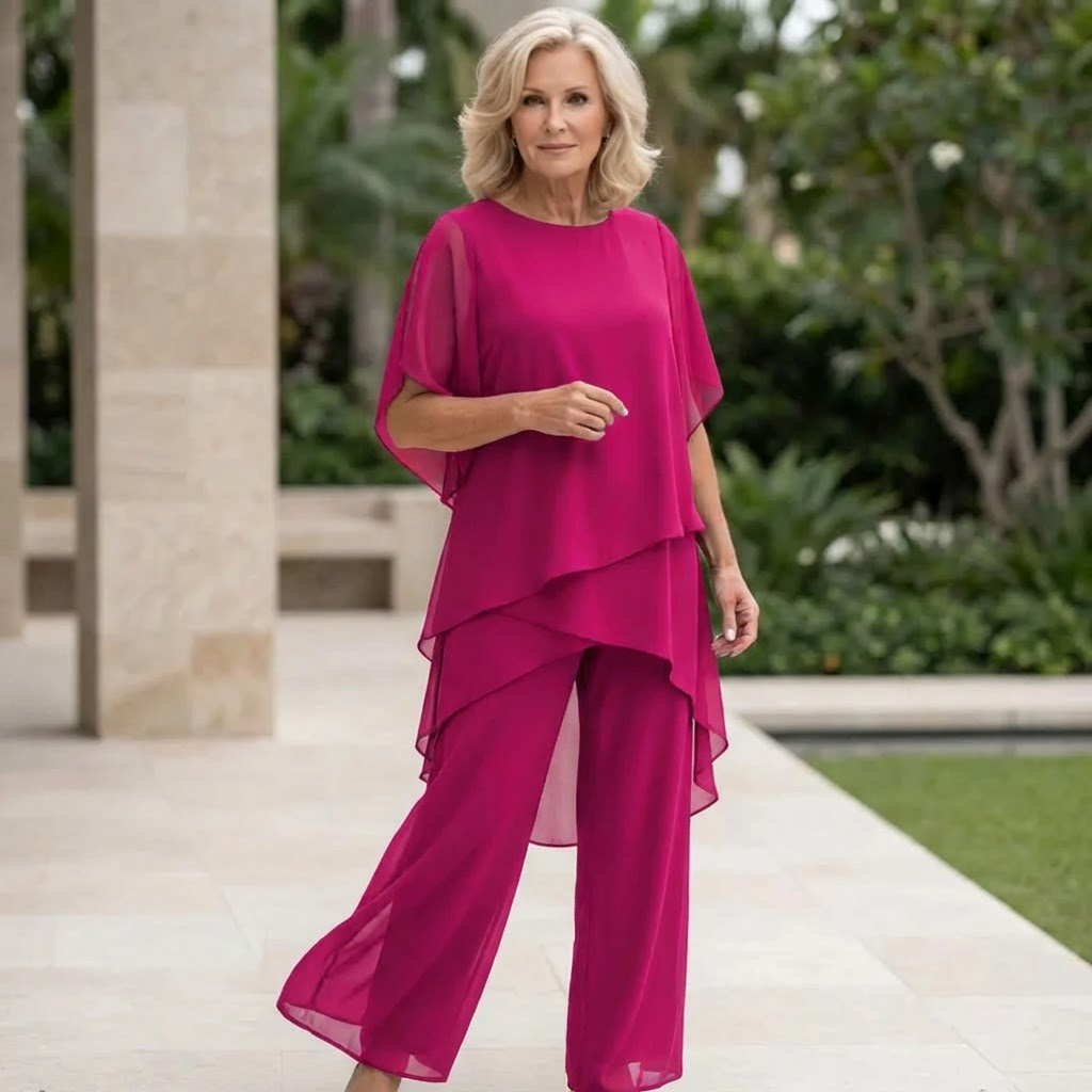 Eryndra™ - Ensemble Élégant Femme avec Pantalon Palazzo Drapé