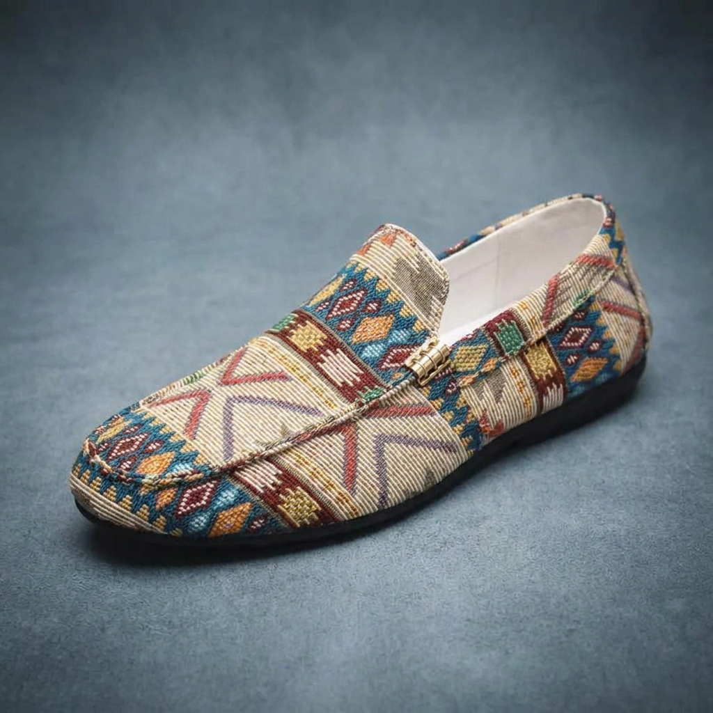 Mathis - Mocassins homme confort à motif ethnique