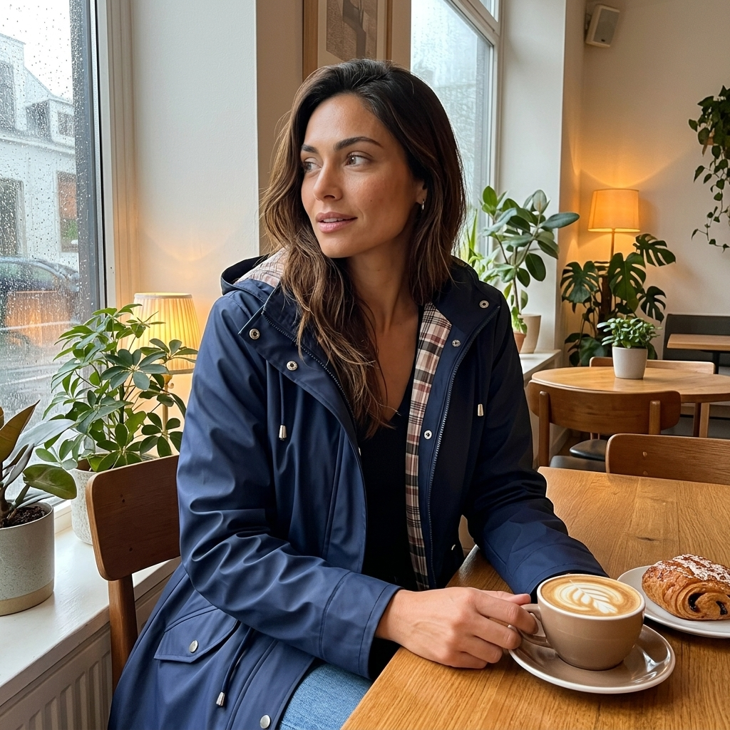 Geertruida - Imperméable femme long à capuche détachable et doublure