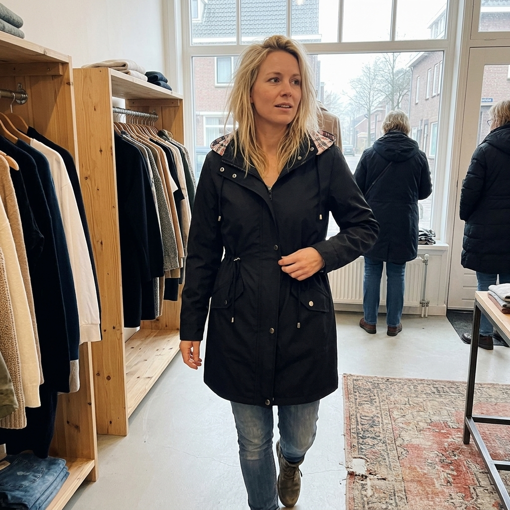 Geertruida - Imperméable femme long à capuche détachable et doublure