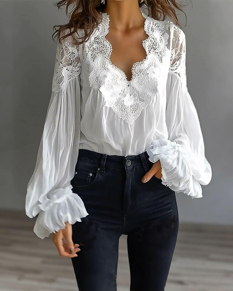 Ilvara™ - Blouse Dentelle Élégante Femme