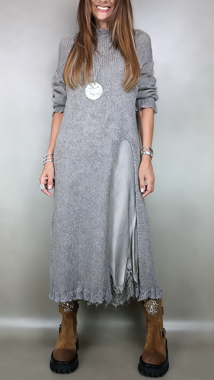 Wieteke - Ensemble femme deux pièces avec pull long et robe fluide