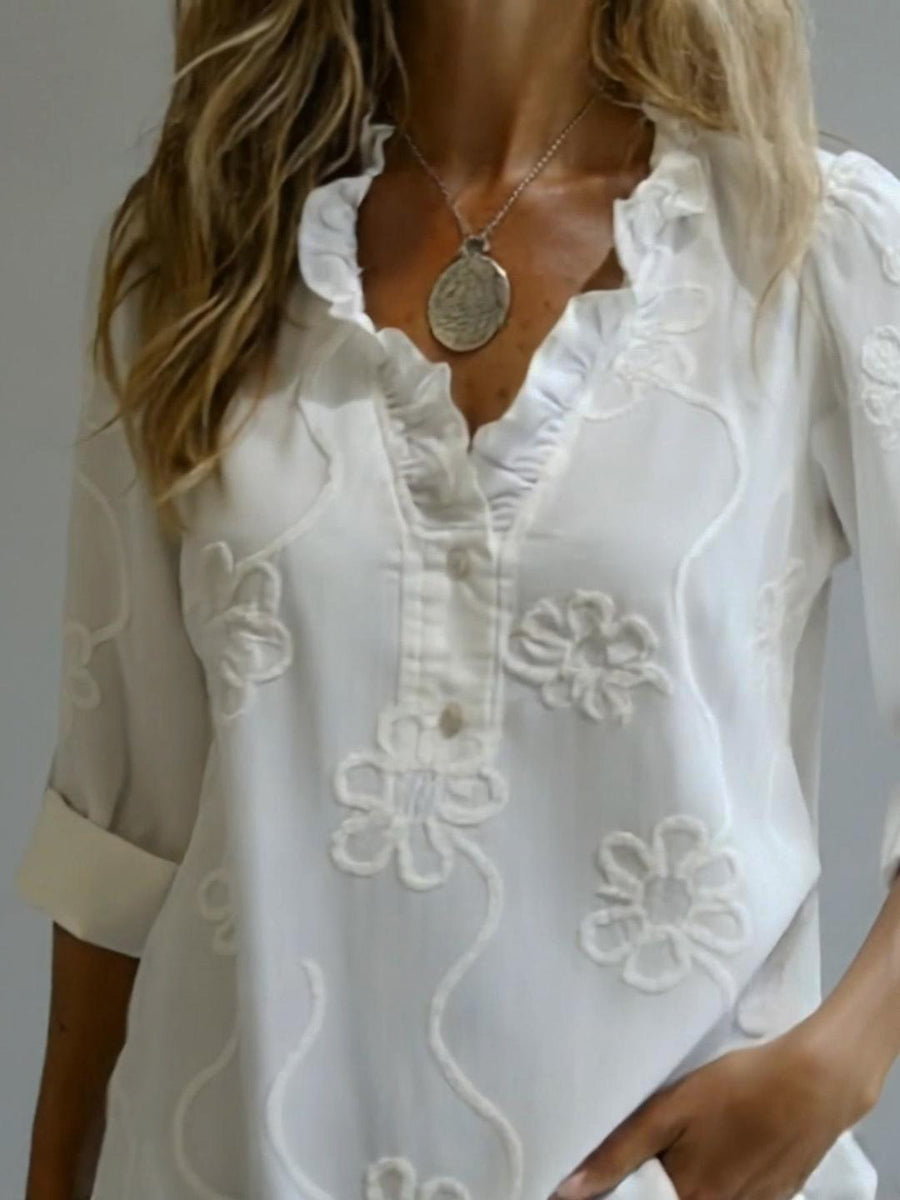 Belora™ - Chemise Printemps Élégance Florale