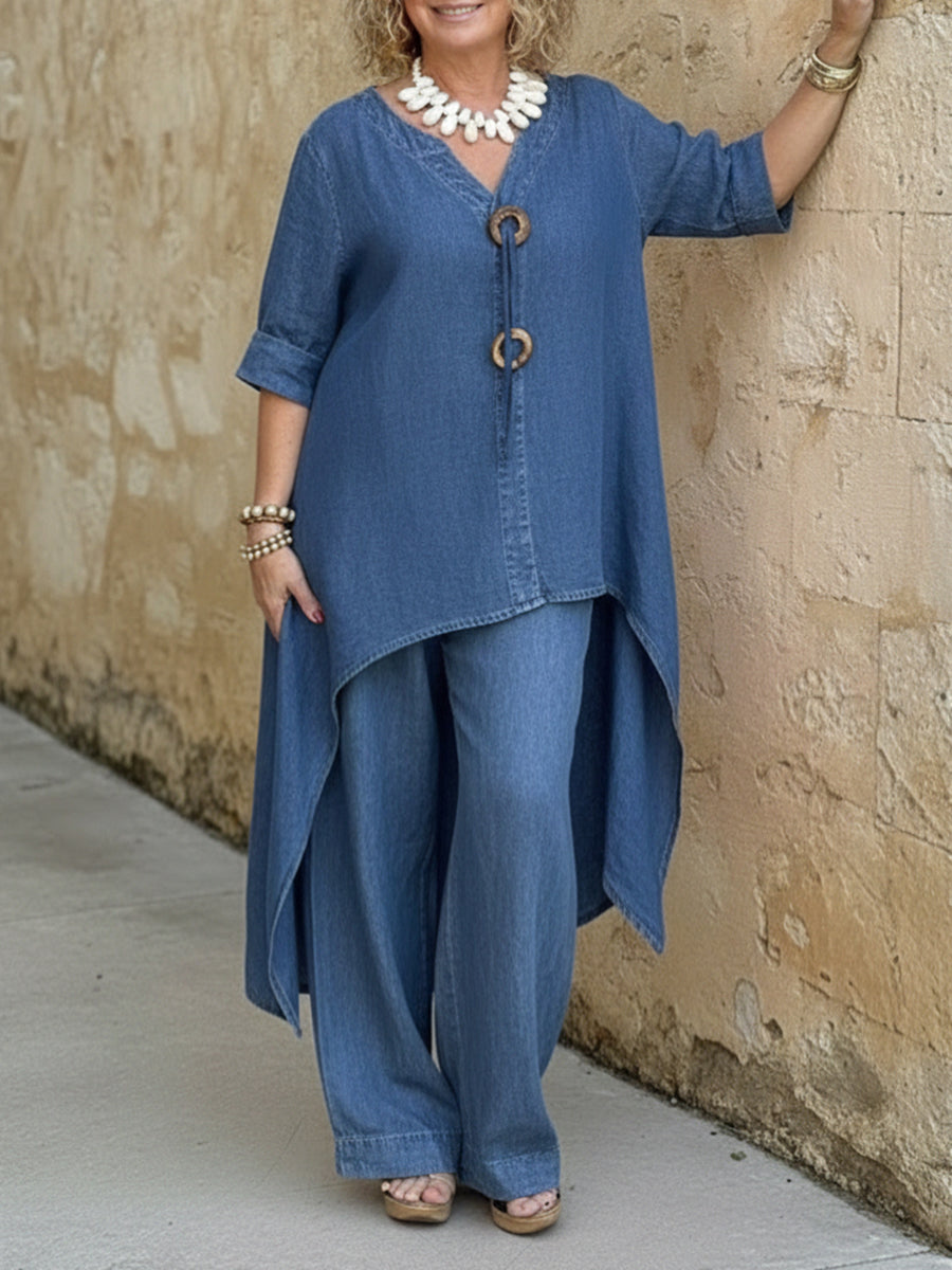 Rosellea™ - Ensemble Denim Fluide Femme