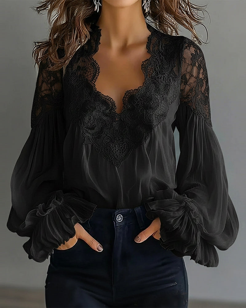 Ilvara™ - Blouse Dentelle Élégante Femme