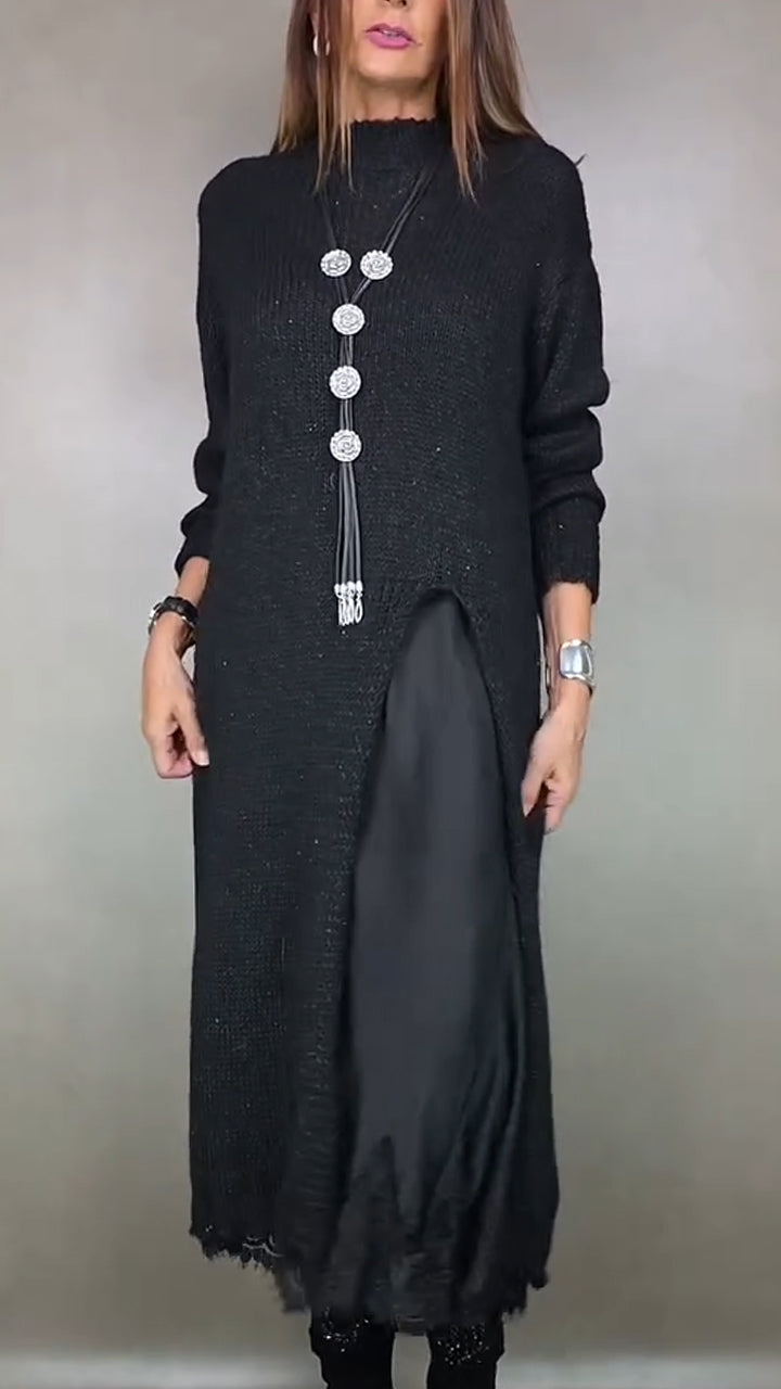 Wieteke - Ensemble femme deux pièces avec pull long et robe fluide