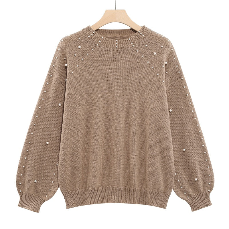 Fiep - Pull femme à perles et manches bouffantes