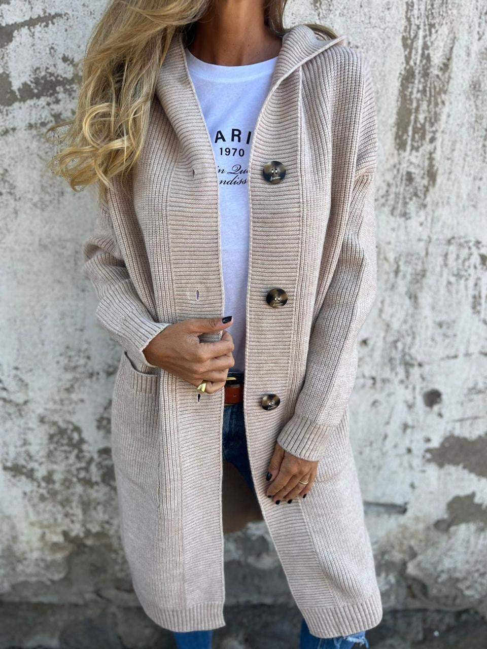 Ursule™ - Cardigan Long Élégant en Maille