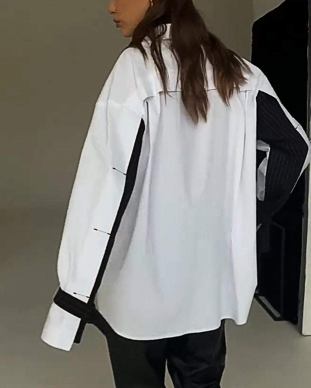 Ersilia™ - Contrast Chic Patchwork Shirt