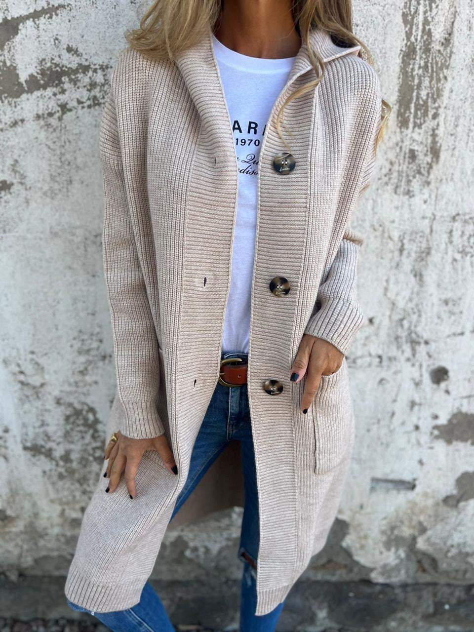 Ursule™ - Cardigan Long Élégant en Maille
