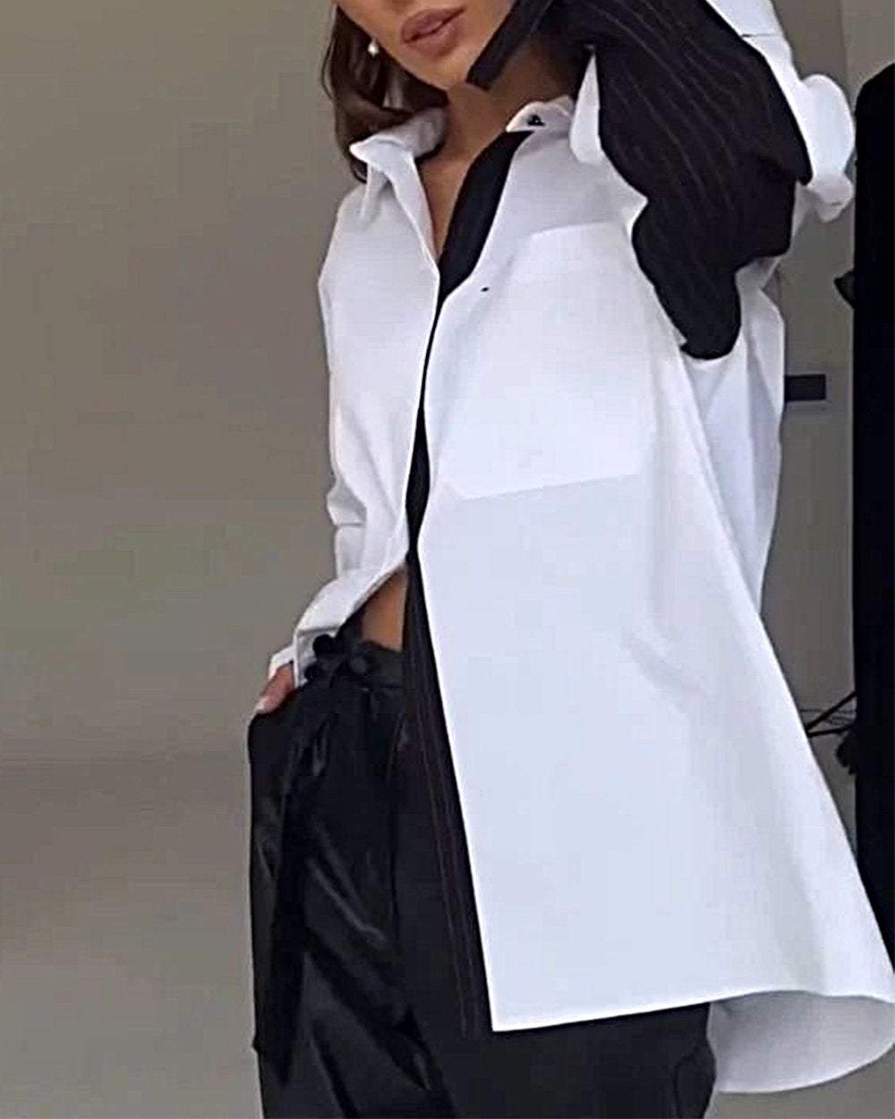 Ersilia™ - Contrast Chic Patchwork Shirt
