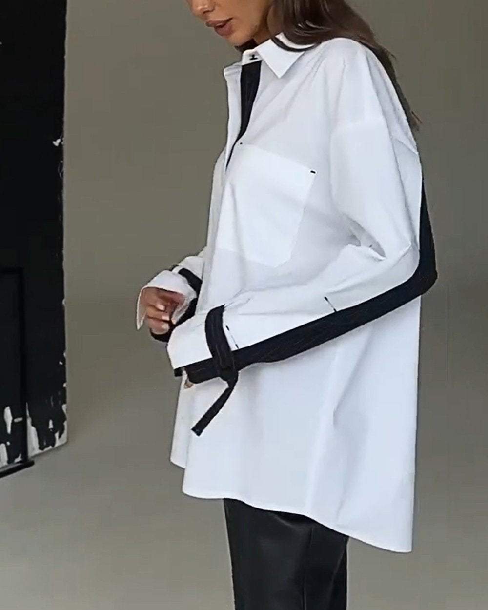 Ersilia™ - Contrast Chic Patchwork Shirt