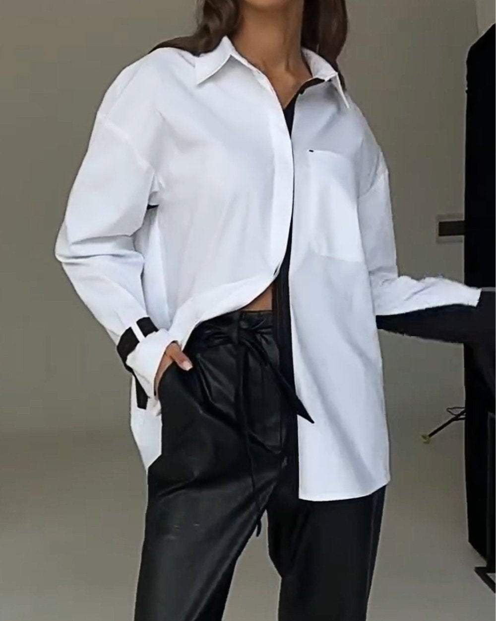 Ersilia™ - Contrast Chic Patchwork Shirt