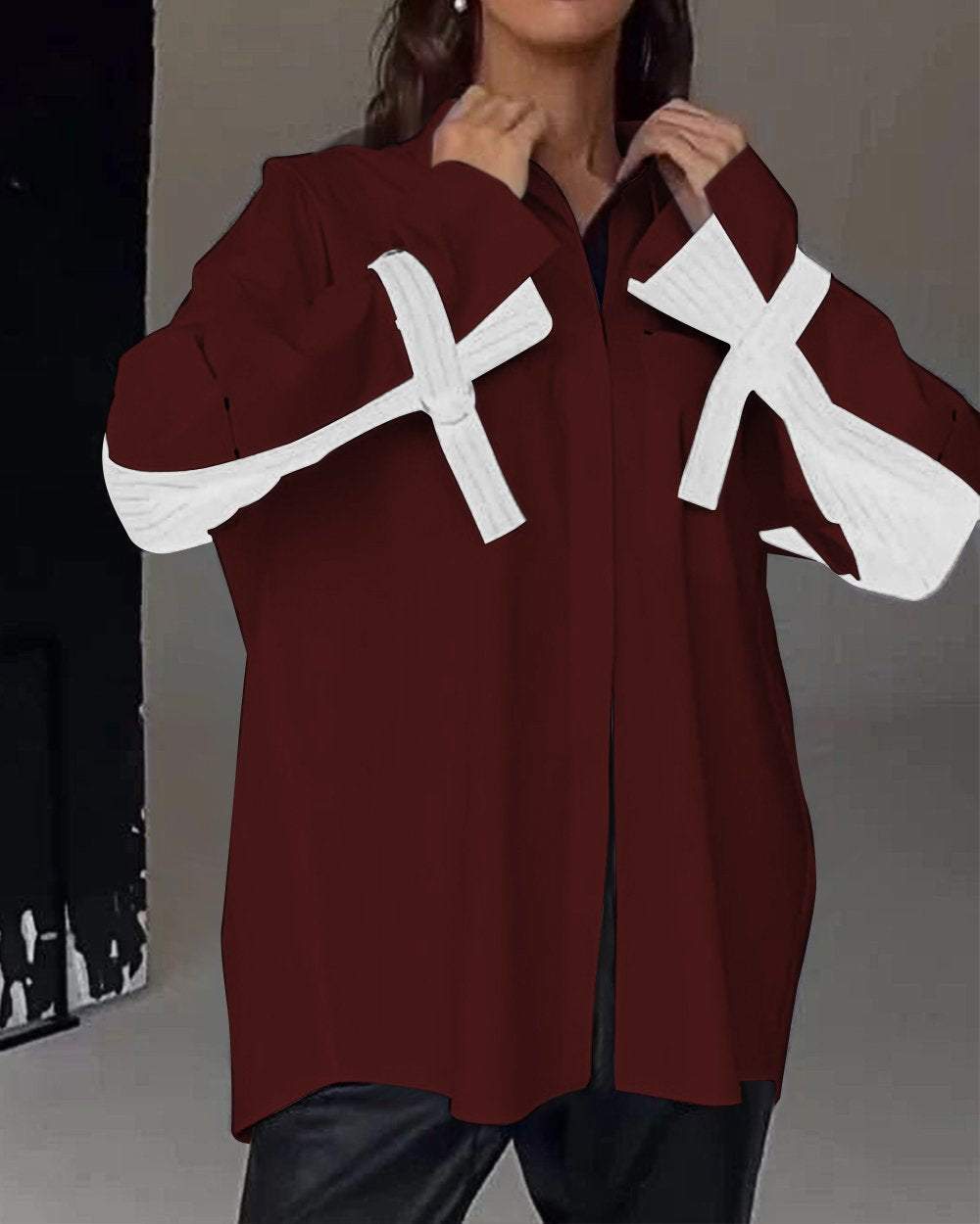 Ersilia™ - Contrast Chic Patchwork Shirt