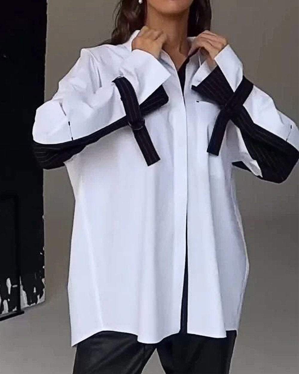 Ersilia™ - Contrast Chic Patchwork Shirt
