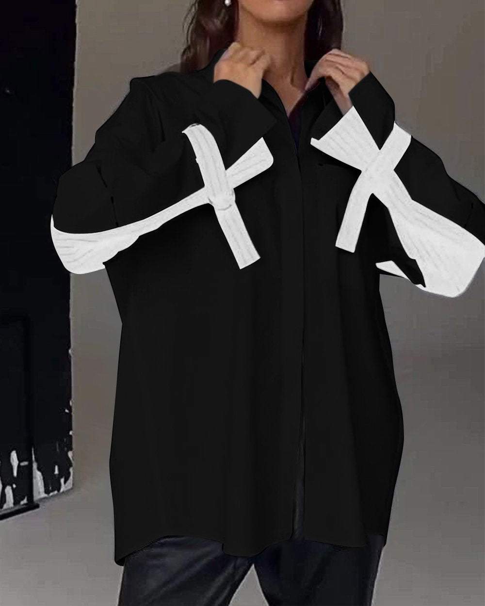 Ersilia™ - Contrast Chic Patchwork Shirt