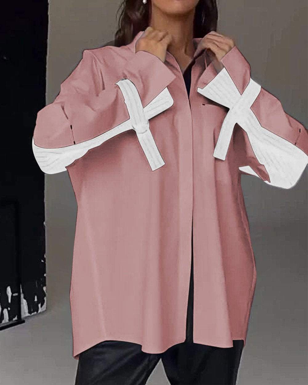 Ersilia™ - Contrast Chic Patchwork Shirt