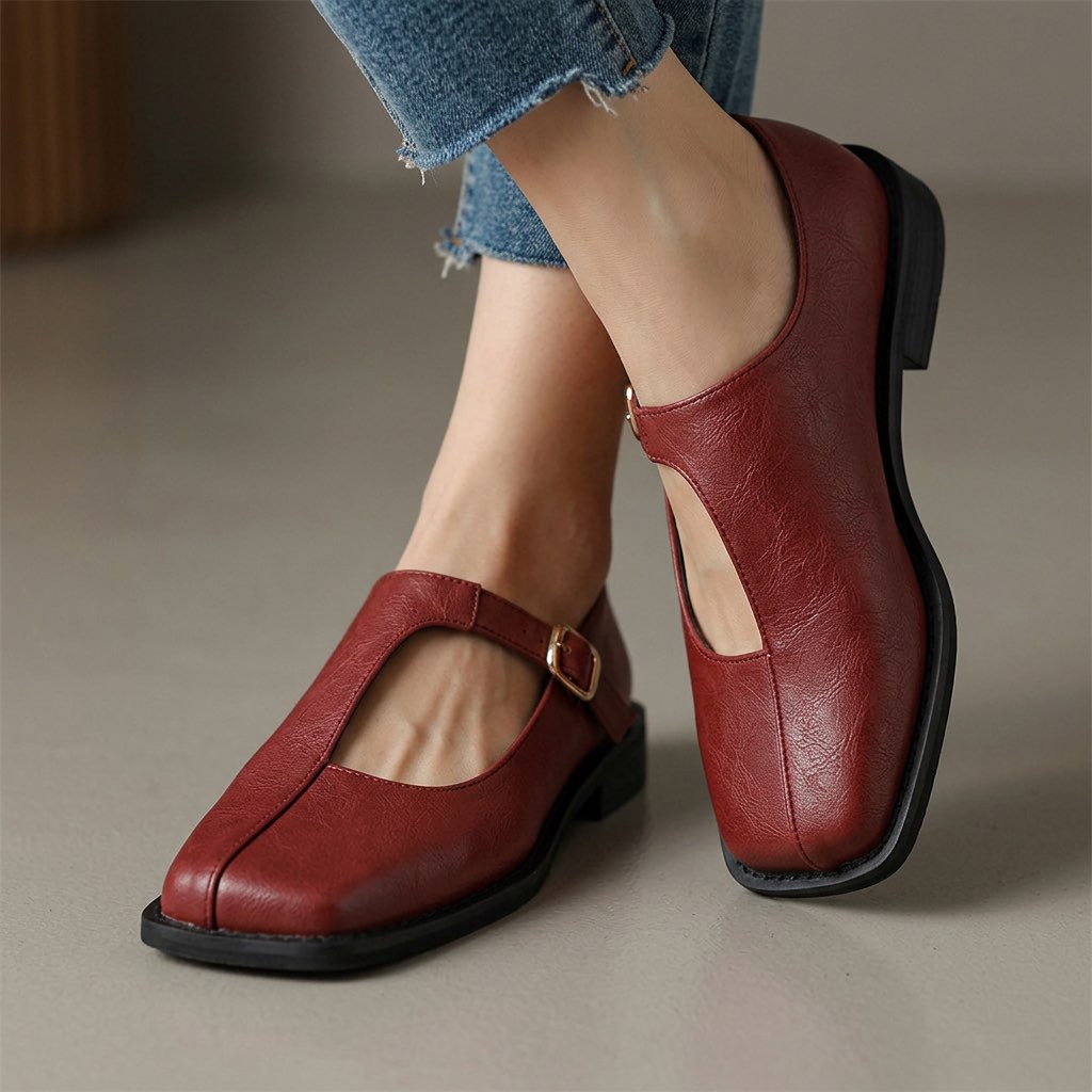 Anke - Chaussures femme  à bout carré avec boucle
