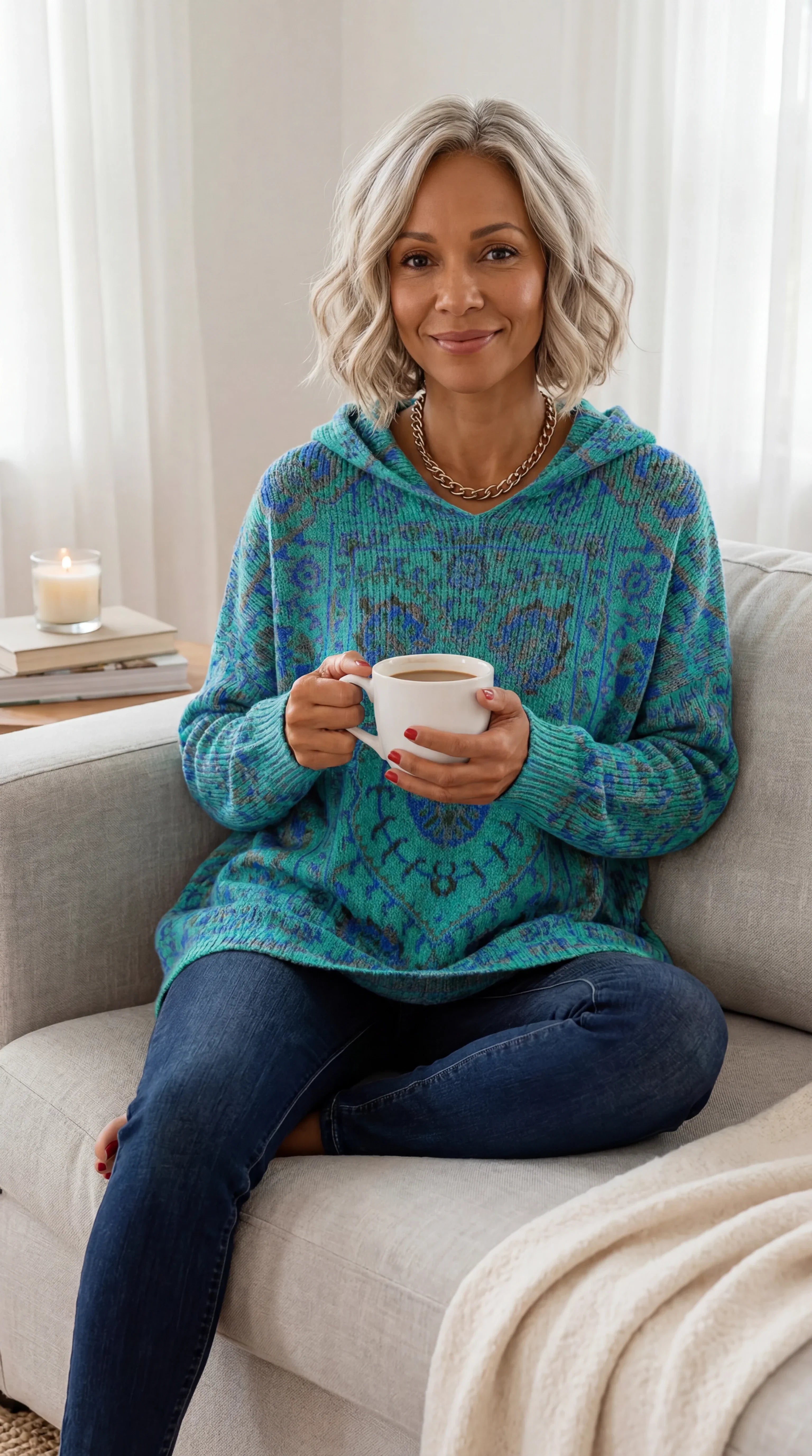 Hynessa™ - Tunique femme à capuche imprimée coupe ample style décontracté moderne