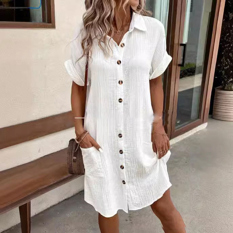 Nerina™ - Robe Chemise Décontractée Boutonnée