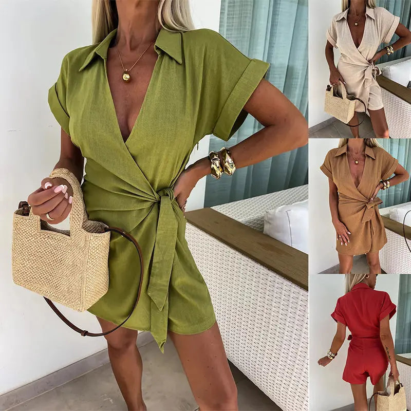 Lexa™ - Combinaison sexy en coton et lin pour femmes