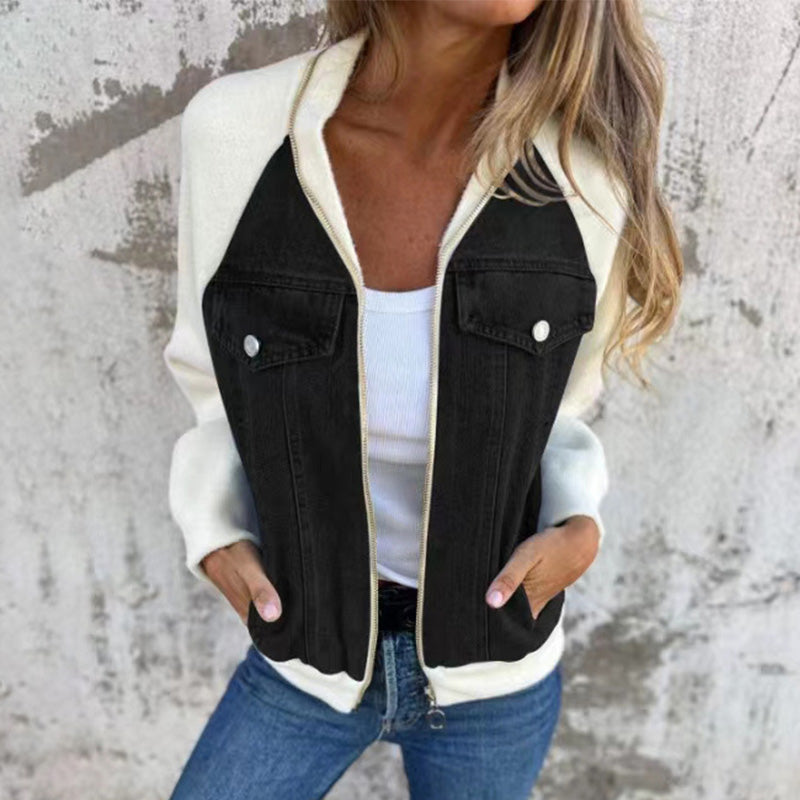 Lilia™ - Veste en Jean à Fermeture Éclair