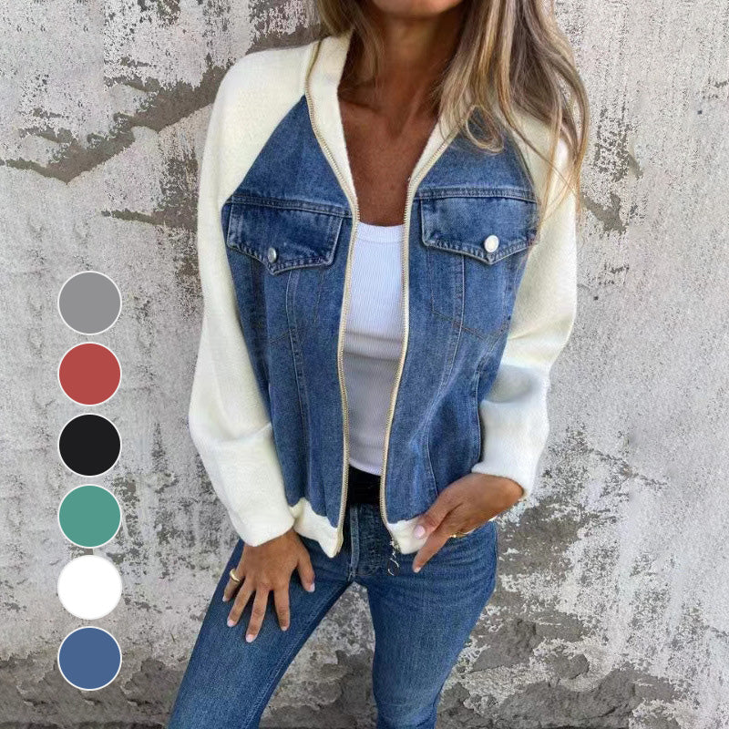 Lilia™ - Veste en Jean à Fermeture Éclair