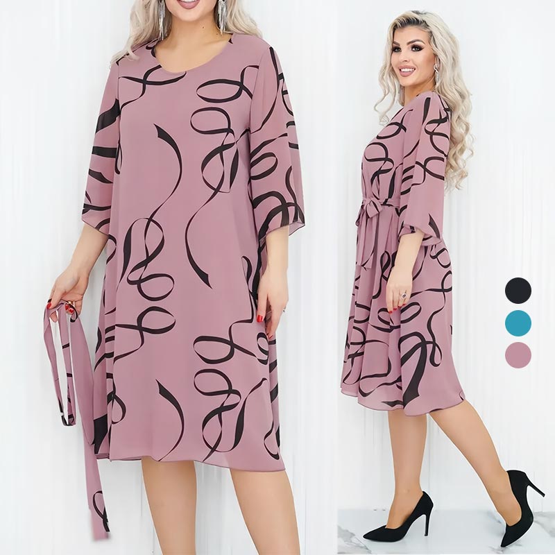 Blandine™ - Robe Élégante Midi à Manches Volantées