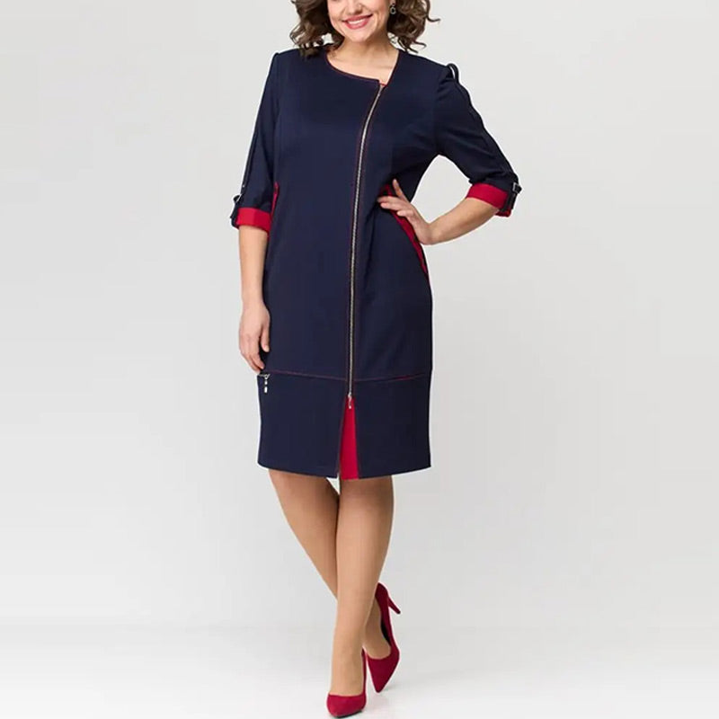 Hermine™ - Robe Élégante Femme avec Fermeture Latérale