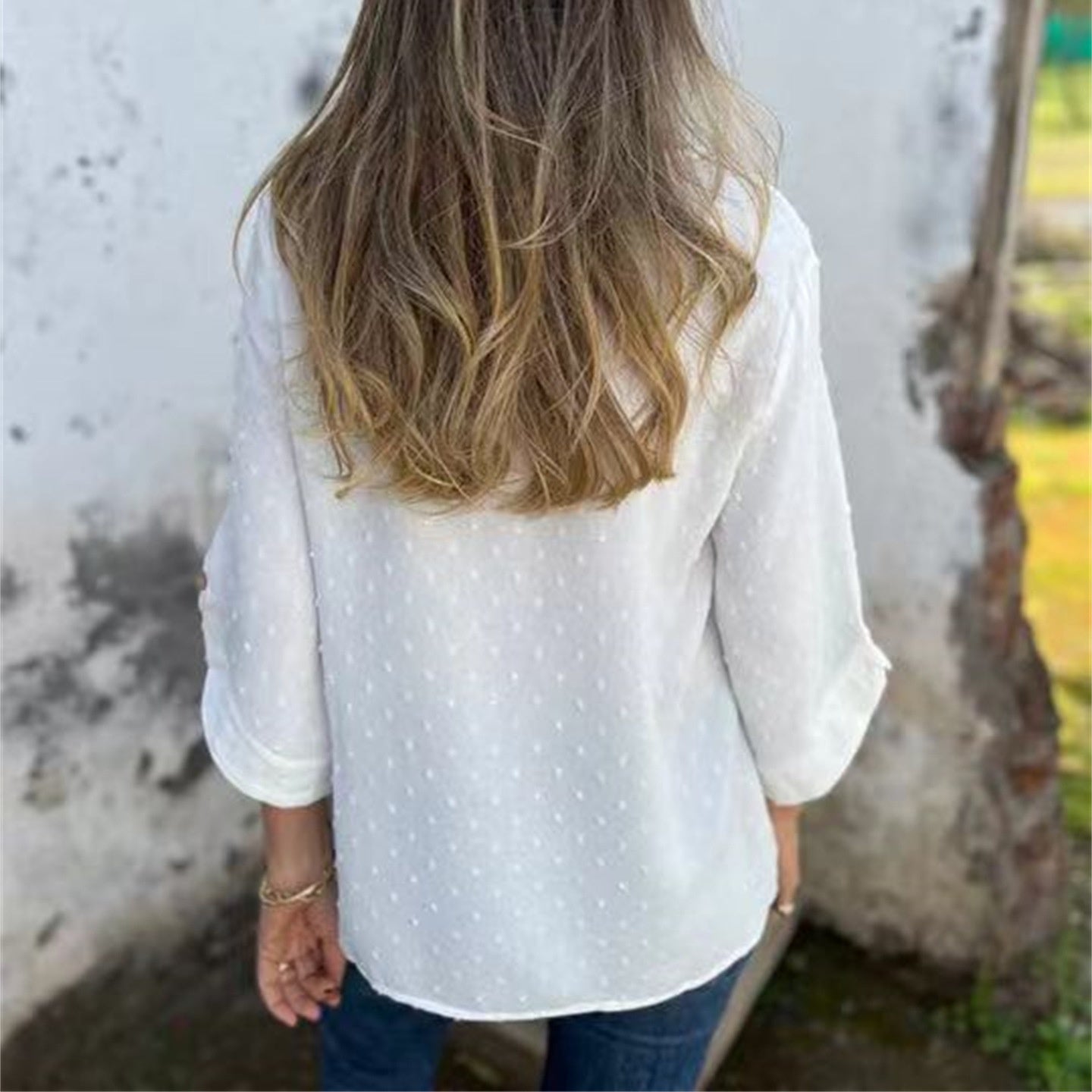 Marinette™ - Haut décontracté en jacquard à col rond pour femmes